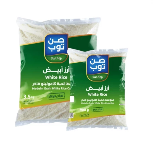 أرز صن توب متوسط الحبة 3.5 كجم + 900 غرام، جودة ممتازة، قوام منفوش للوجبات اليومية أرز صن توب متوسط الحبة 3.5 كجم + 900 غرام، جودة ممتازة، قوام منفوش للوجبات اليومية