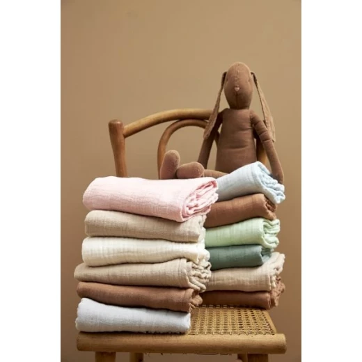 Meyco Pre-Washed Swaddle Blanket Set of 2 Offwhite and Sand 120x120cm - Meyco - Image 2