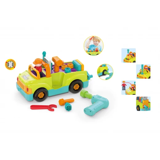 HOLA Toys Musical Tool Truck Toy Set with Electric Drill, Lights, and Sounds for Kids 18-36 Months - Hola - Image 2