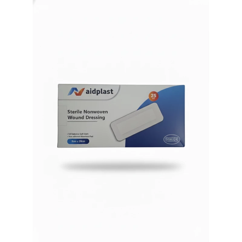 Aidplast Sterile Non-Woven Wound Plaster dressing 9 x 20cm 25 Count First Aid Bandages for Cuts and Scrapes - Aidplast