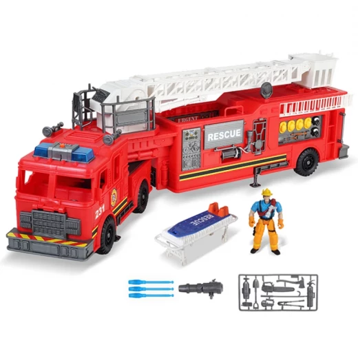 Chap Mei Giant Fire Engine Trailer Playset with Lights and Sound Effects for Kids - Chap Mei - Image 6