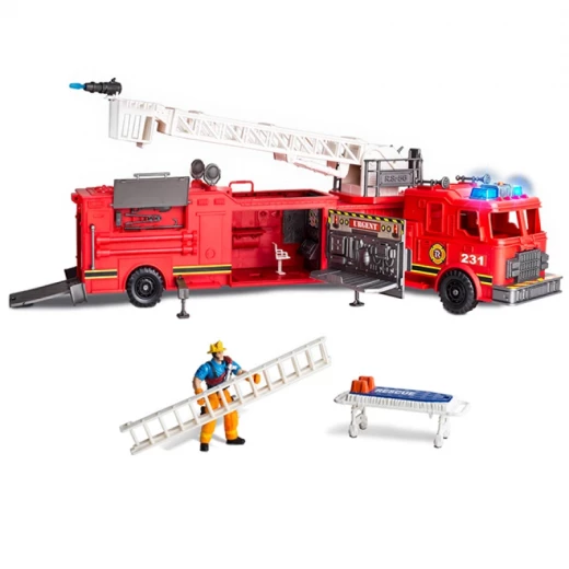 Chap Mei Giant Fire Engine Trailer Playset with Lights and Sound Effects for Kids - Chap Mei - Image 5