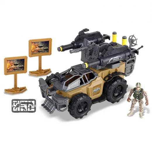 Chap Mei Soldier Force Bunker Buster Assault Playset, Tank with Action Figure, Foam Missiles