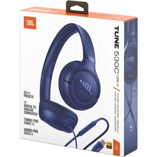 سماعات أذن JBL Tune 530C على الأذن، سلكية USB-C، صوت بيور باس - Image 2