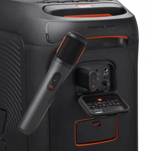 مجموعة ميكروفون لاسلكي JBL PartyBox، صوت واضح، قابل لإعادة الشحن، أسود - Image 2