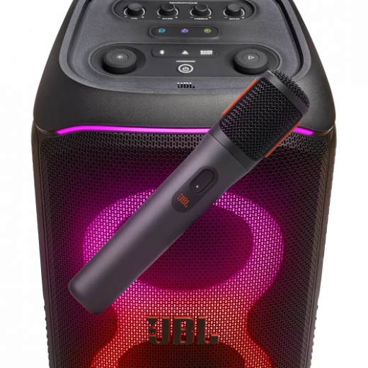 مجموعة ميكروفون لاسلكي JBL PartyBox، صوت واضح، قابل لإعادة الشحن، أسود - Image 4