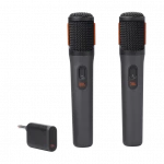 مجموعة ميكروفون لاسلكي JBL PartyBox، صوت واضح، قابل لإعادة الشحن، أسود