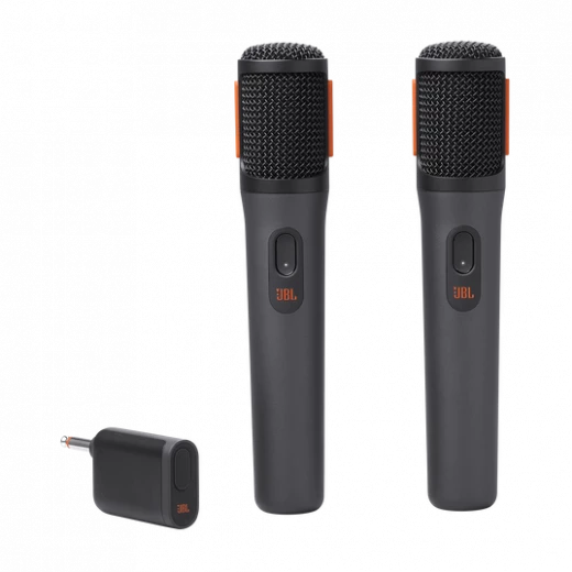 مجموعة ميكروفون لاسلكي JBL PartyBox، صوت واضح، قابل لإعادة الشحن، أسود مجموعة ميكروفون لاسلكي JBL PartyBox، صوت واضح، قابل لإعادة الشحن، أسود