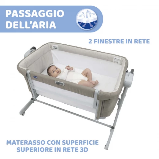 Chicco Next2Me Magic Evo Co-Sleeping Crib Desert Taupe 0-6 Months - Chicco - Image 4