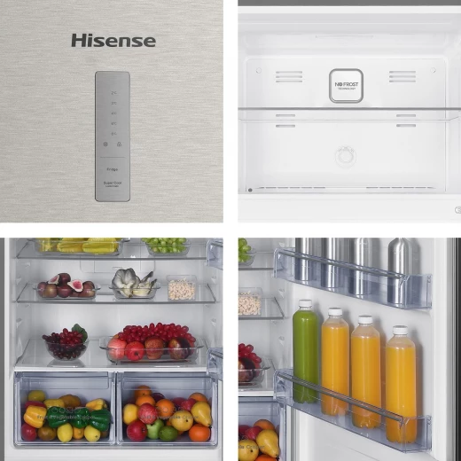Hisense RT3N635NAD4 - Two Door Top-mount 635L Freezer Fridge, Precise Electronic Control, Big Capacity, Total No Frost, 83x74.6x187 cm (LxWxH), Silver, 1 Year Full & 10 Years Compressor Warranty - HISENSE - Image 4