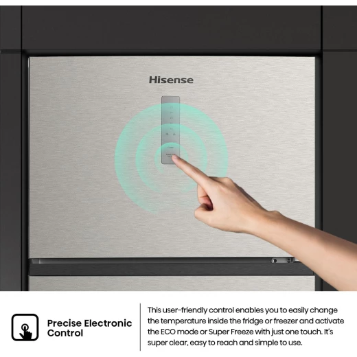 Hisense RT3N635NAD4 - Two Door Top-mount 635L Freezer Fridge, Precise Electronic Control, Big Capacity, Total No Frost, 83x74.6x187 cm (LxWxH), Silver, 1 Year Full & 10 Years Compressor Warranty - HISENSE - Image 5
