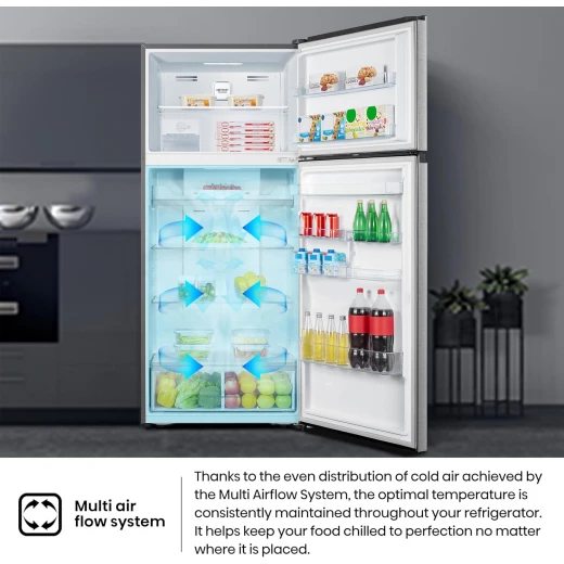 Hisense Top Mount Refrigerator 551L A+ Energy Rated Stainless Steel Finish with Innovative Cooling Technology and Ample Storage Space for All Your Fresh Food Needs RT3N729NBI Model - HISENSE - Image 4