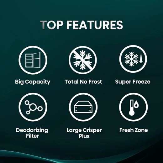 Hisense Top Mount Refrigerator 551L A+ Energy Rated Stainless Steel Finish with Innovative Cooling Technology and Ample Storage Space for All Your Fresh Food Needs RT3N729NBI Model - HISENSE - Image 13