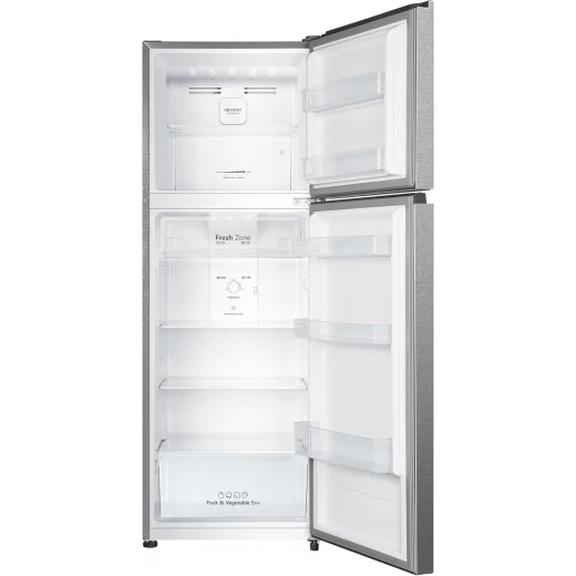 ثلاجة بفريزر علوي من هايسنس RT3N418NAI سعة صافية 320 لتر، بدون تجمد، رطوبة منعشة، إضاءة داخلية LED، فلتر إزالة الروائح الكريهة، تدفق هواء متعدد، فضي - هيسنس - Image 2