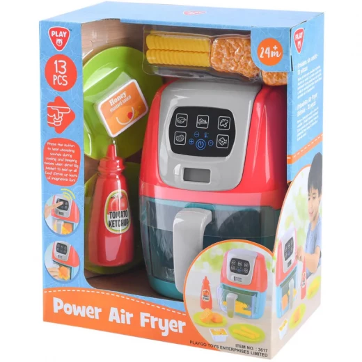 Playgo Power Air Fryer Toy Set 13 Pieces, Battery Operated, Kitchen Role Play Playgo Power Air Fryer Toy Set 13 Pieces, Battery Operated, Kitchen Role Play