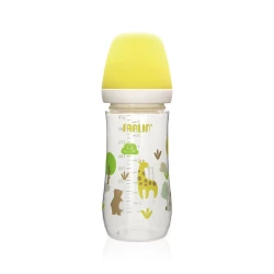 Farlin Wide Neck Baby Bottle 270ml PP with Soft Silicone Straw, Yellow Cap