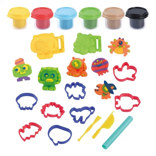 Playgo Monster Gang Clay Set 6 Pots Multi-Color Creative Modeling Fun for Kids - Playgro - Image 2
