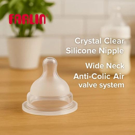 Farlin Anti Colic Silicone Nipples Wide Neck for Baby Feeding, 2 Pack - Farlin - Image 5