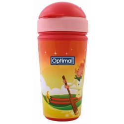 Optimal OPB-2005 Silicone Straw Cup 350ml, Leak-Proof Design, BPA-Free, for Babies