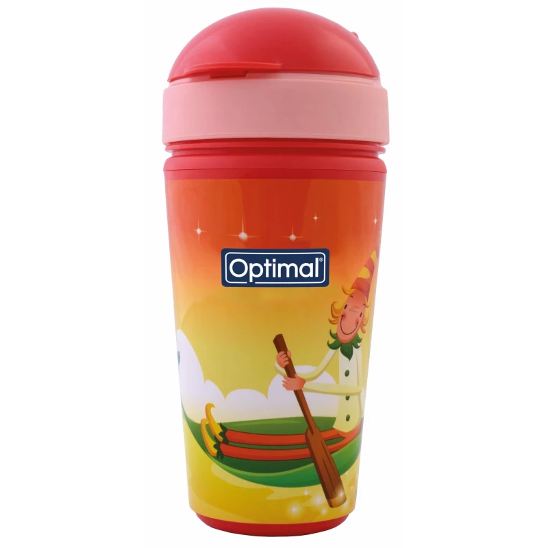 Optimal OPB-2005 Silicone Straw Cup 350ml, Leak-Proof Design, BPA-Free, for Babies - Optimal