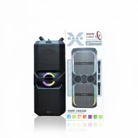 12 Inch Bluetooth Party Speaker 200W with HIFI Bass, RGB Lights, Dual Wireless Microphones, 6000mAh Battery – Model ABS-12202