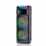KTS-2146 مكبر صوت لاسلكي محمول مقاس 12 بوصة، مصابيح LED RGB، بلوتوث، USB، TF، AUX + ميكروفون لاسلكي لحفلات الكاريوكي