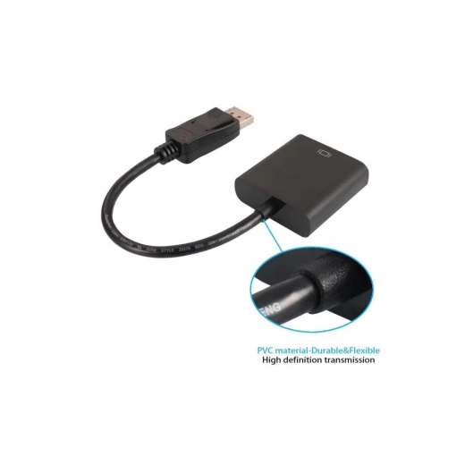 محول كابل HDMI إلى VGA أسود، يحول HDMI إلى VGA لأجهزة الكمبيوتر المحمولة، وأجهزة العرض، والمزيد - Image 2