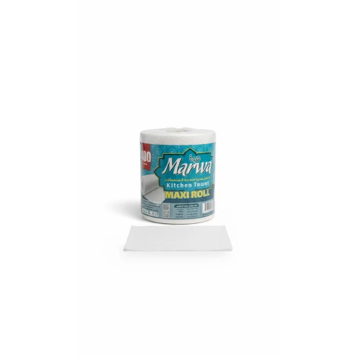 Marwa Maxi Roll Kitchen Towel – Multi-Purpose, Highly Absorbent Paper Towels, 400g ±5% for Cleaning & Drying in Kitchen & Home Marwa Maxi Roll Kitchen Towel – Multi-Purpose, Highly Absorbent Paper Towels, 400g ±5% for Cleaning & Drying in Kitchen & Home