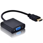 محول كابل HDMI إلى VGA أسود، يحول HDMI إلى VGA لأجهزة الكمبيوتر المحمولة، وأجهزة العرض، والمزيد