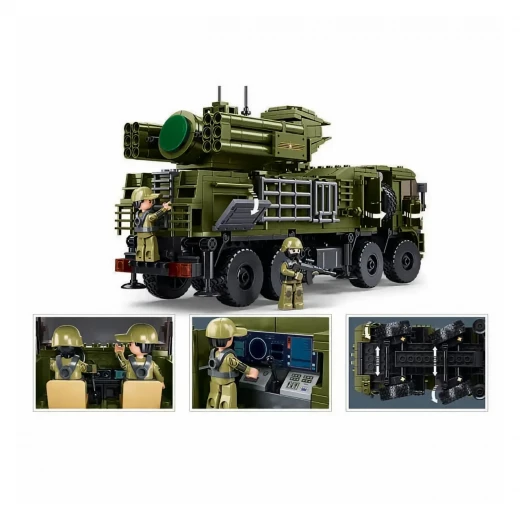 مجموعة مكعبات بناء سلاوبان موديل بريكس بانتسير S1S عسكرية للجيش 669 قطعة - Sluban - Image 3