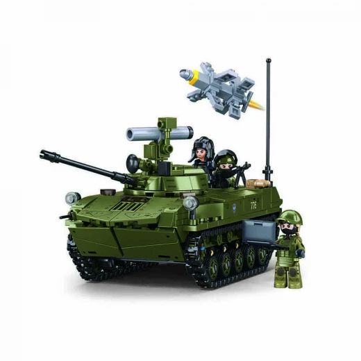 مجموعة بناء دبابة Sluban Modelbricks BMD-2S عسكرية للجيش 530 قطعة 3 مجسمات صغيرة - Sluban - Image 4
