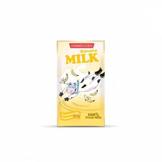 Hammoudeh Banana Flavored Milk 24 Packets 125ml Each, Delicious Dairy Beverage, Perfect for On the Go Refreshment, Kids and Adults Alike, Ready to Drink - Hammoudeh - Image 2