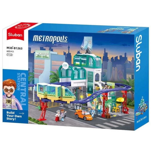 Sluban Metropolis Central Train Station Building Blocks Set 620 Pieces M38-B1263 Sluban Metropolis Central Train Station Building Blocks Set 620 Pieces M38-B1263