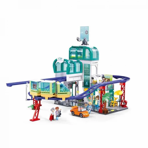 Sluban Metropolis Central Train Station Building Blocks Set 620 Pieces M38-B1263 - Sluban - Image 2