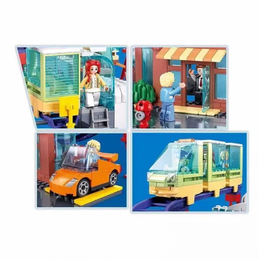 Sluban Metropolis New Electric Bus Store 4s Building Blocks Set 373 Pieces - Sluban - Image 2