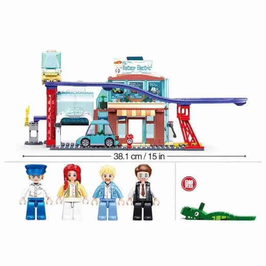 Sluban Metropolis New Electric Bus Store 4s Building Blocks Set 373 Pieces - Sluban - Image 3