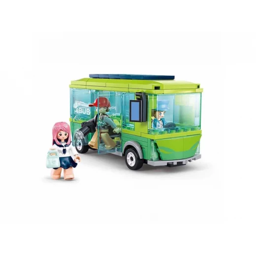 Sluban Metropolis Electric Bus Building Set M38 B1261, 239 Pieces, 3 Minifigures - Sluban - Image 2