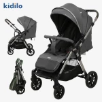 Kidilo D3 Baby Stroller Two-Way Retractable Push Bar Dark Grey, Birth to 3 Years - Kidilo