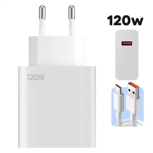 120W USB C Fast Charger Adapter with USB C Cable, White Color, Power Delivery 3.0, Compatible with MacBook Pro, iPhone 15/14/13/12 Series, Samsung Galaxy, and More Devices - Image 2