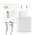 120W USB C Fast Charger Adapter with USB C Cable, White Color, Power Delivery 3.0, Compatible with MacBook Pro, iPhone 15/14/13/12 Series, Samsung Galaxy, and More Devices