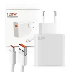 120W USB C Fast Charger Adapter with USB C Cable, White Color, Power Delivery 3.0, Compatible with MacBook Pro, iPhone 15/14/13/12 Series, Samsung Galaxy, and More Devices