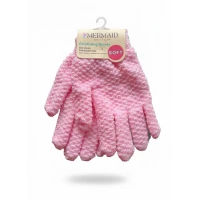 Mermaid Exfoliating Gloves for Body Care – Deep Cleansing, Dead Skin Removal, Smooth Texture & Improved Circulation Pink