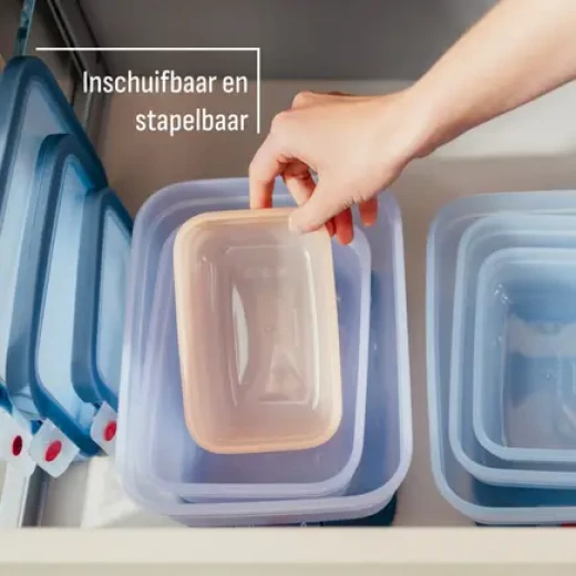 Tefal OneClick Rectangular Food Storage Container Blue 1.2L Leakproof Dishwasher Safe - Image 3