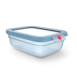 Tefal OneClick Rectangular Food Storage Container Blue 1.2L Leakproof Dishwasher Safe