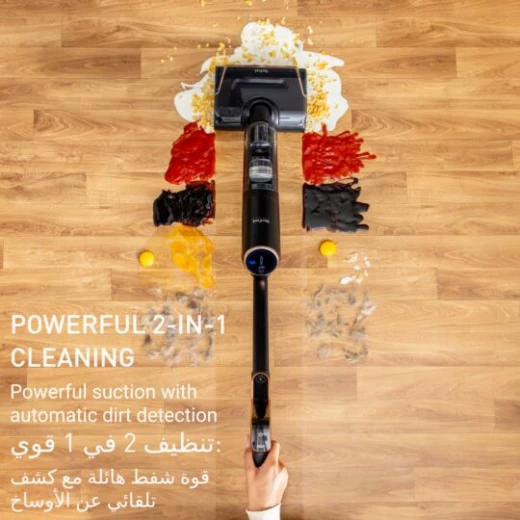 مكنسة تيفال X-Clean 7 كهربائية رطبة وجافة، تنظيف ذاتي، أسود وذهبي - Image 6