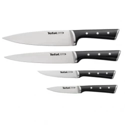 Tefal Ice Force 4 Piece Knife Block Set, German Stainless Steel Blades, Kitchen Essentials