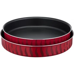 Tefal Kebbe Dishes Les Specialistes 2-piece Set 34/38 Cm Non-stick Coating Aluminum Heat Diffusion  Easy Cleaning  Red Bugatti Made In France