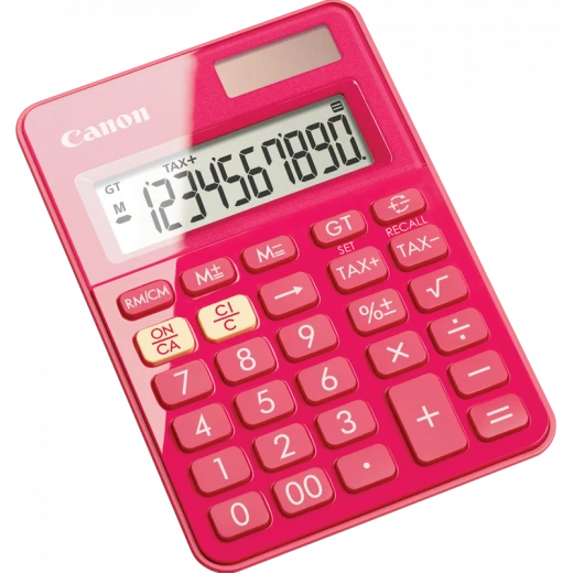 آلة حاسبة مكتبية من كانون LS-100KB-PK وردية تعمل بالطاقة الشمسية شاشة 10 أرقام - كانون - Image 2