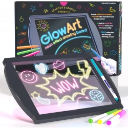 Marvin's Magic Glow Art Neon Effect Drawing Board, Includes 4 Neon Marker Pens, Age 5+