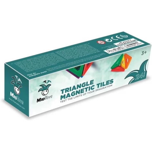 Play & Learn Triangle Magnetic Tiles 24 Pieces, Educational Building Blocks for Kids - Image 4